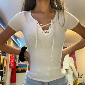 hollister XXS lace up top